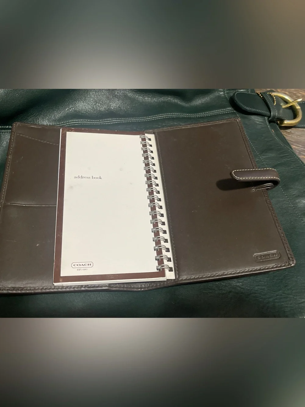 Vintage Coach Signature Canvas Medium Agenda Planner Cover Brown